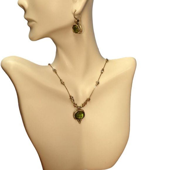 Silpada Silver Daintree Necklace, Earrings - Green Quartz - Picture 2 of 5